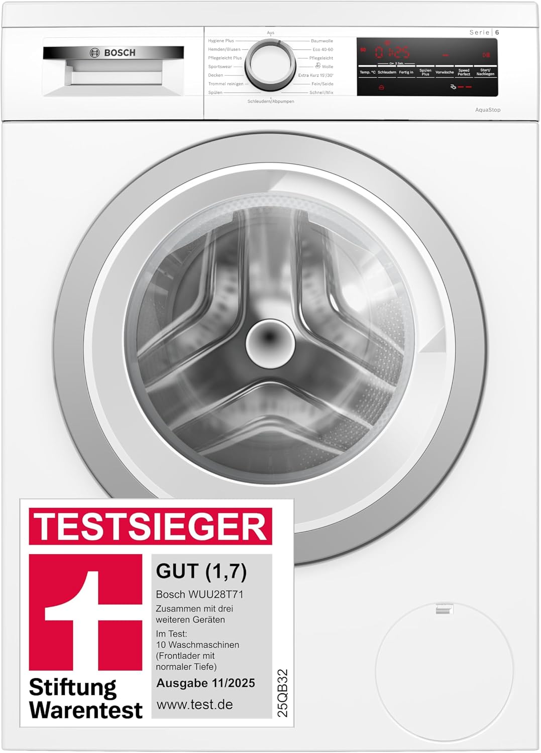 71qG-rRjERL._AC_SL1500 Bosch Serie 6 Unterbau-Waschmaschine 8 kg 1400 UpM Frontlader mit SpeedPerfect & AquaStop – Bild 1