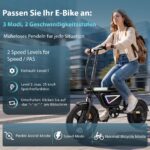 Finbike E-Bike Klapprad 14 Zoll Elektrofahrrad 36V 12Ah 250W Motor APP-Steuerung Faltbar Hellschwarz – Bild 4