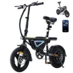 Finbike E-Bike Klapprad 14 Zoll Elektrofahrrad 36V 12Ah 250W Motor APP-Steuerung Faltbar Hellschwarz