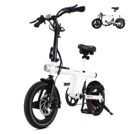 Finbike Elektrofahrrad Klappbar 14 Zoll, 250W Motor, 7.8Ah Akku, 25 km/h, kompaktes E-Bike Klapprad