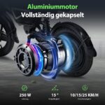 Finbike E Bike Klapprad 14 Zoll, 12Ah Akku, 250W Motor, APP-Steuerung, 50km Reichweite – Bild 3