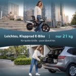 Finbike E-Bike Klapprad 14 Zoll Elektrofahrrad 36V 12Ah 250W Motor APP-Steuerung Faltbar Hellschwarz – Bild 5
