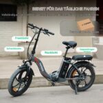 Fafrees F20 E-Bike Klapprad 20 Zoll Fatbike 18AH Akku 250W Motor StVO 140kg Belastbar – Bild 9