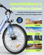 Finbike 26 Zoll E-Bike, 36V 13Ah Akku, 25 km/h, 88km Reichweite, 7-Gang Schaltung für Erwachsene – Bild 4
