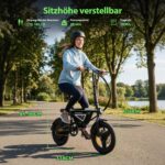 Finbike E Bike Klapprad 14 Zoll, 12Ah Akku, 250W Motor, APP-Steuerung, 50km Reichweite – Bild 8