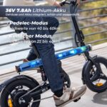 Finbike E Bike Klapprad 14 Zoll, 7.8Ah Akku, 250W, vollständig faltbar, 45km Reichweite – Bild 9