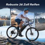 Finbike E-Bike 26 Zoll Elektrofahrrad 36V 10.4Ah Akku 60km Reichweite 7-Gang Mountainbike – Bild 5